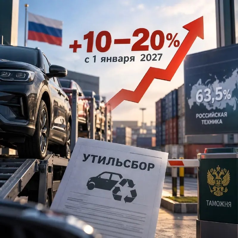 Утильсбор в России повысят с 1 января 2027 года